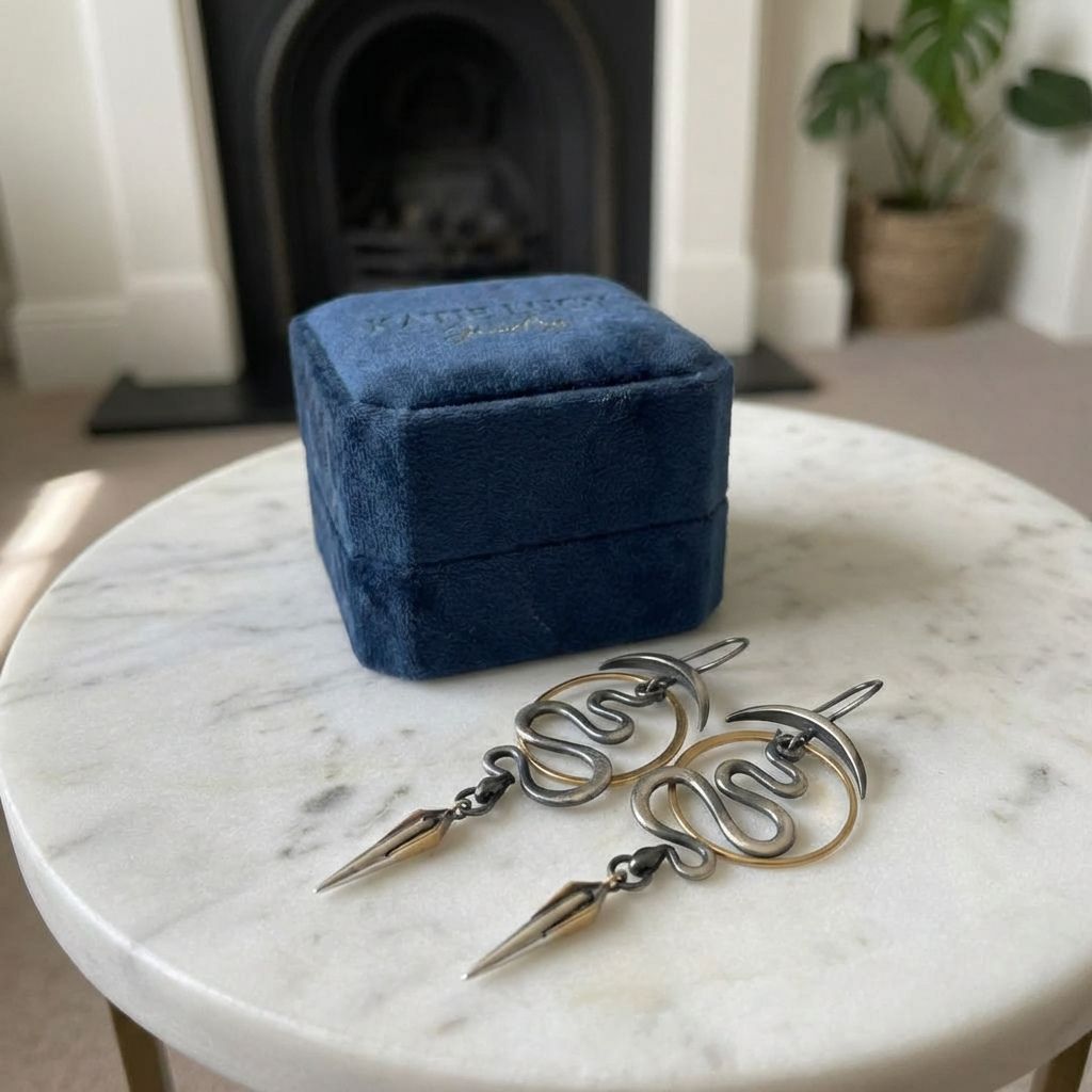 Irregular Geometric Spiral Earrings Serpentine