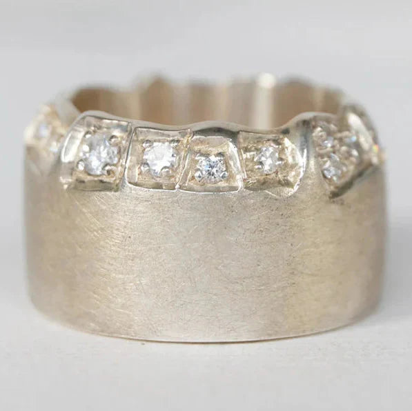 VIntage Mountain Zirconia Silver Ring