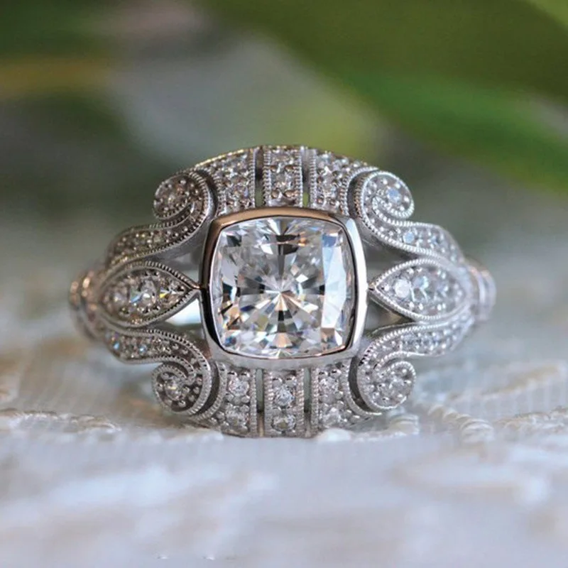 Vintage Modern Bright Silver Ring-Lydieannejewelry