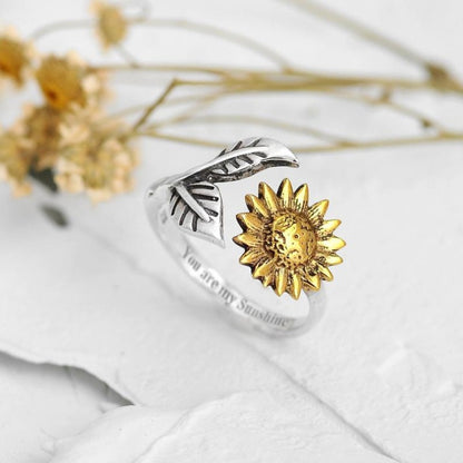 Vintage Sunflower Leaf Ring
