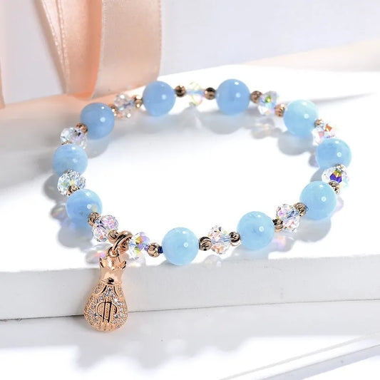 Ocean Blue Orb Aquamarine Bracelet