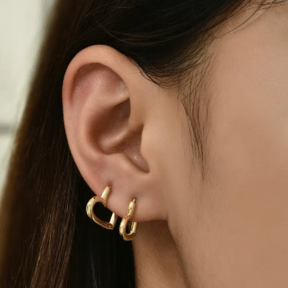 Vintage Heart-Shaped Hoop Earrings