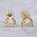 Opal Moon Stud Earrings
