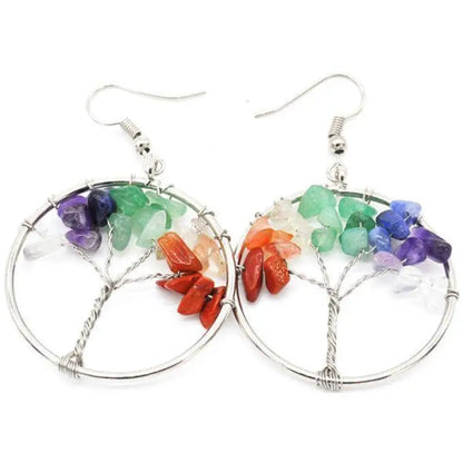Natural Crystal Wishing Tree Earrings