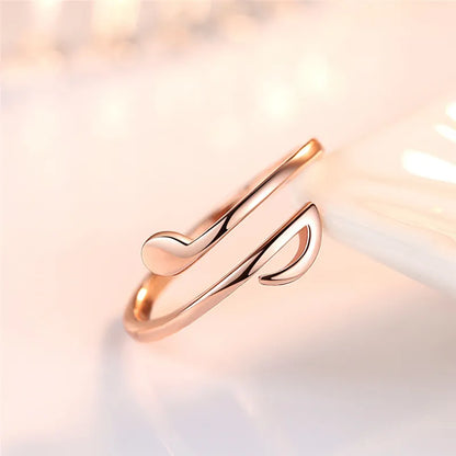 Elegant Adjustable Music Note Ring