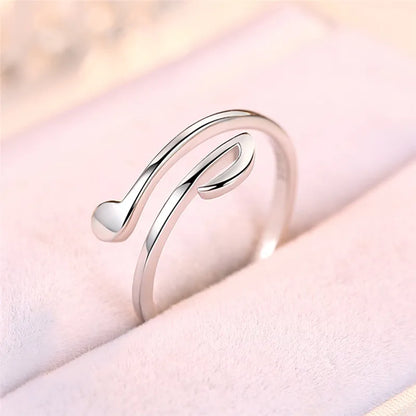Elegant Adjustable Music Note Ring