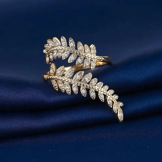 Vintage Plant Leaf Ring