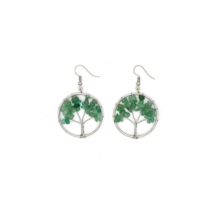 Natural Crystal Wishing Tree Earrings