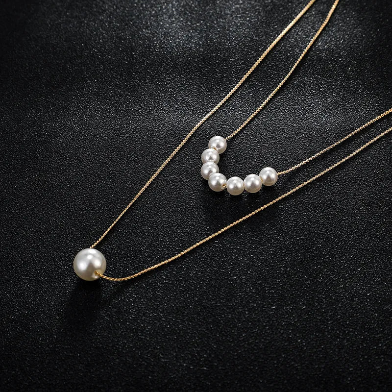 Elegant Double Pearl Necklace