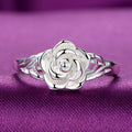 Vintage Pure Silver Rose Flower Ring