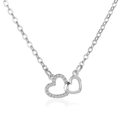 Love Necklace Temperament Double Peach Heart