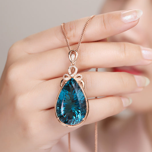 Vintage Ocean Water Drop Statement Ring