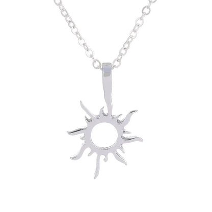 Vintage Gold Sun Pendant Necklace