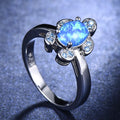 Vintage Water Blue Diamond Turtle Ring