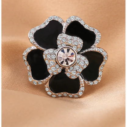 Vintage Flower Zircon Gold Ring