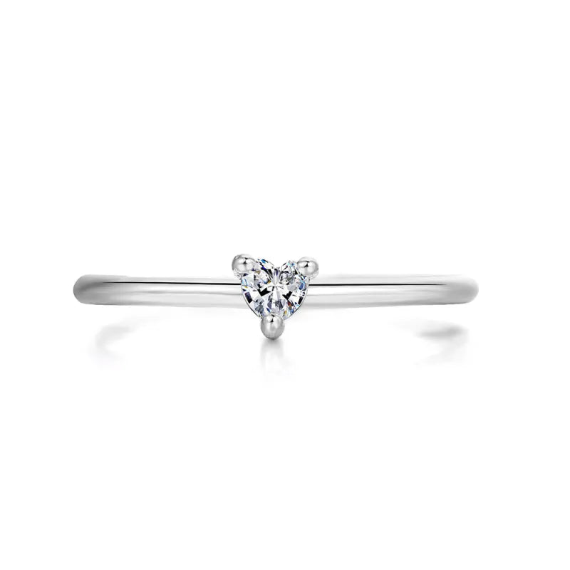Vintage Gold-Plated Heart Zircon Ring