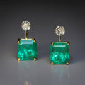 Vintage Turquoise Glass Square Earrings
