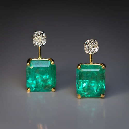 Vintage Turquoise Glass Square Earrings