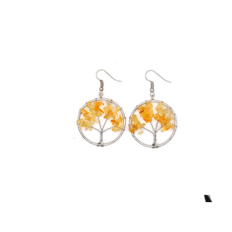 Natural Crystal Wishing Tree Earrings