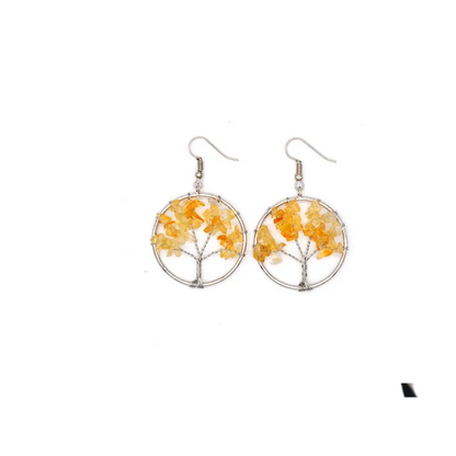 Natural Crystal Wishing Tree Earrings
