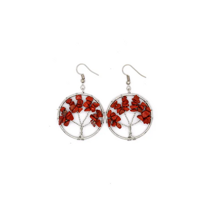 Natural Crystal Wishing Tree Earrings