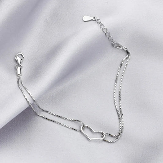 Vintage Silver Heart Bracelet