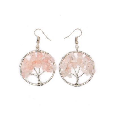 Natural Crystal Wishing Tree Earrings