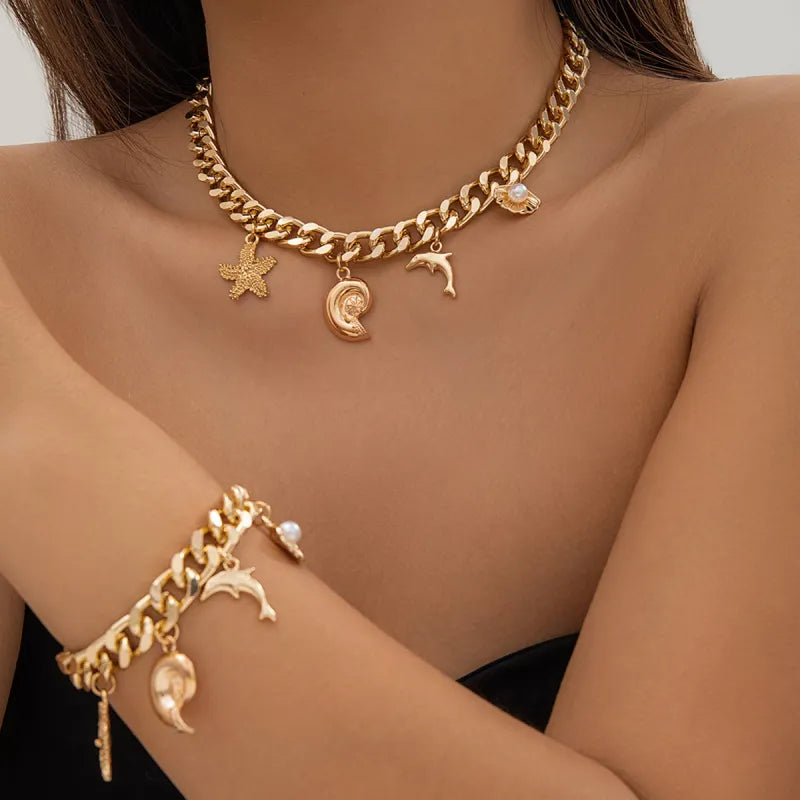 Bohemian Conch & Starfish Jewelry Set