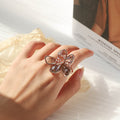 Vintage Crystal Flower Ring