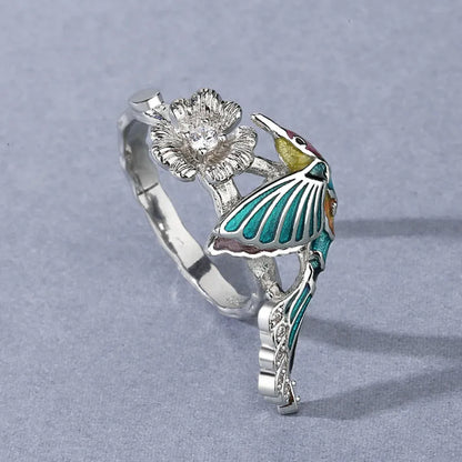 Vintage Pastoral Hummingbird Ring
