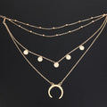 Vintage Multilayer Moon Pendant Necklace