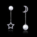 Vintage Long Star & Moon Drop Earrings