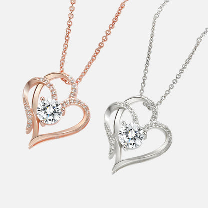 Double Heart Design with Sparkling Zirconia