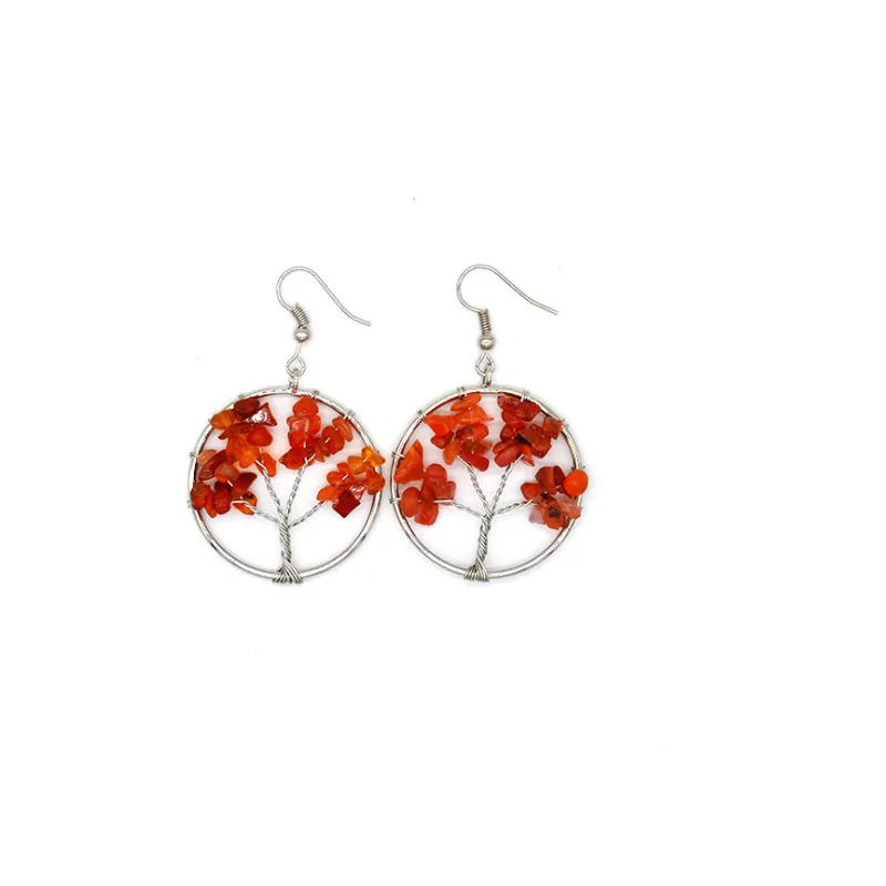 Natural Crystal Wishing Tree Earrings