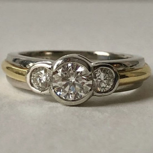 Vintage Spark Gold Fine Silver Ring