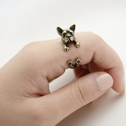 Vintage Dog Wrap Ring