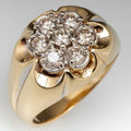 Vintage Daisy Zirconia Gold Ring