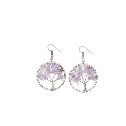 Natural Crystal Wishing Tree Earrings