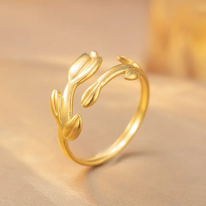 Vintage Adjustable Leaf Ring