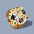 Vintage Flower Zircon Gold Ring