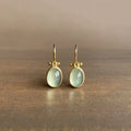 Vintage Earrings with Green Moonstone