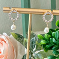 Belina Open Circle Pearl Earrings