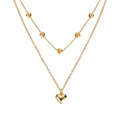 Vintage Double Heart Pendant Necklace