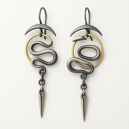 Irregular Geometric Spiral Earrings Serpentine
