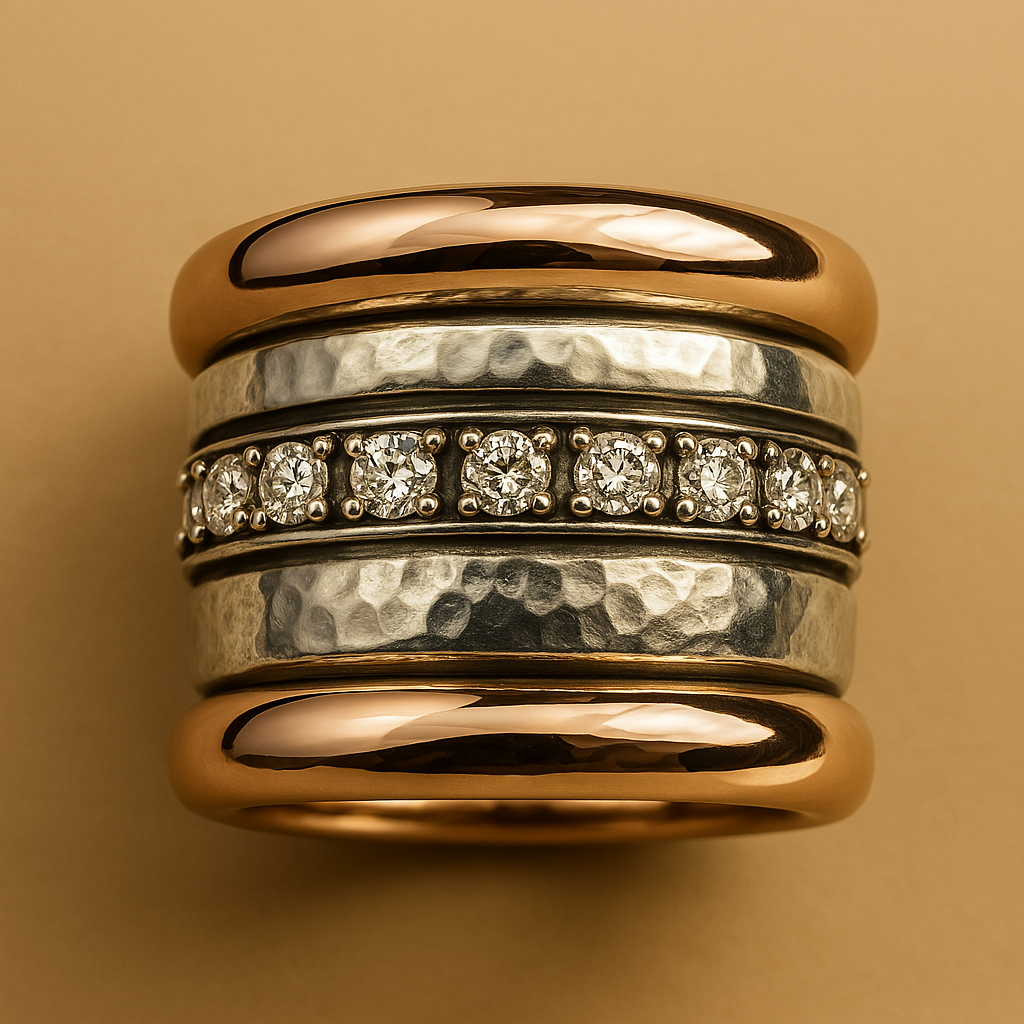 Vintage Layered Thick Gold Ring