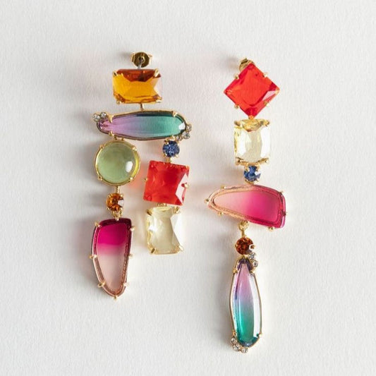 Vintage Colorful Cocktail Dangling Earrings