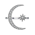 Vintage Zircon Star & Moon Ring