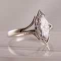 Vintage Oval White Crystal Silver Ring