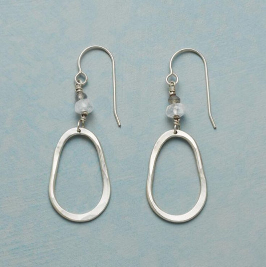 Vintage Silver Hollow Stone Earrings