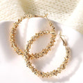 Hoop Earrings with Crystals in Gold